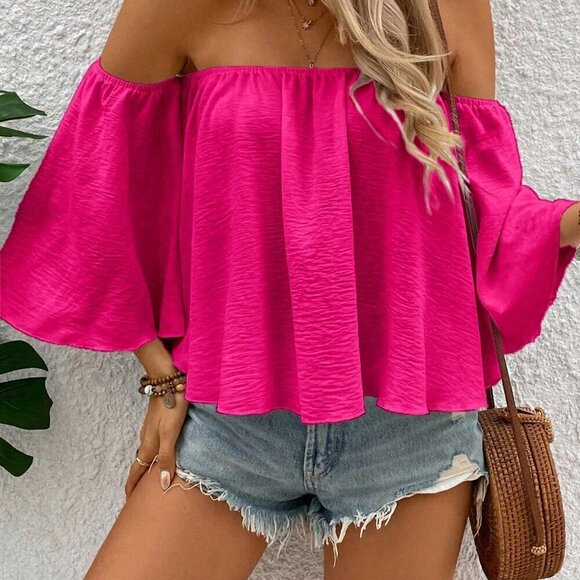 Hot Pink Casual Women's Elegant Shirt - Picture 3 of 7